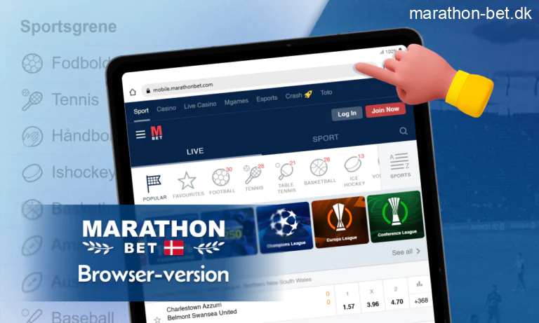 Marathonbet mobil browser version